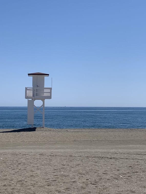 Badvakt på stranden i Torre del Mar